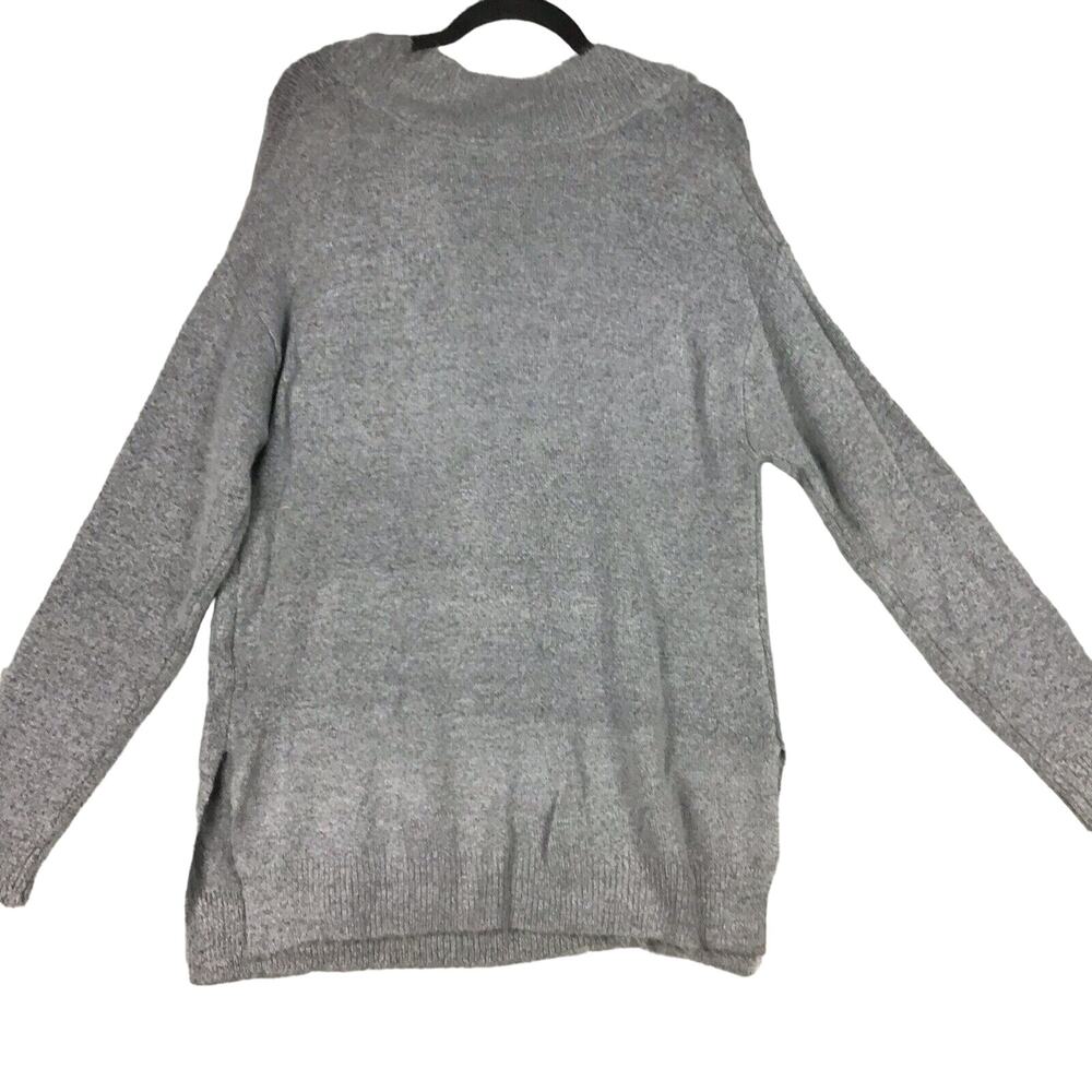 RDI Women’s Medium Gray Oversized V-Neck Sweater Long Sleeve Stretch NWOT